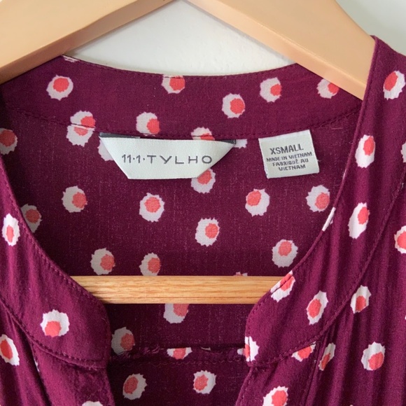 Anthropologie 11.1.TYLHO Polka Dot Button Down Dress XS - Picture 4 of 4